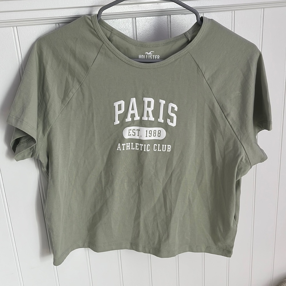 Mint green Cropped Hollister T shirt